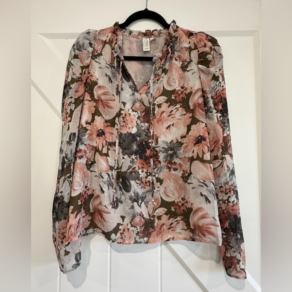 Joie Floral Blouse - Pink, Black, Cream